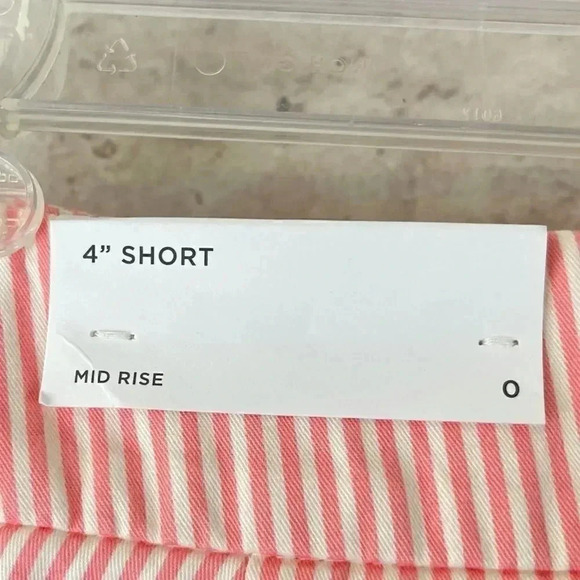 NWT Women's LOFT Outlet Coral Striped Shorts Sz 0 - Picture 6 of 7
